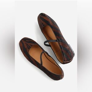 🤎 NEW Madewell The Greta Calf Hair Ballet Flats ~ Hot Cocoa Multi ~ Size 6